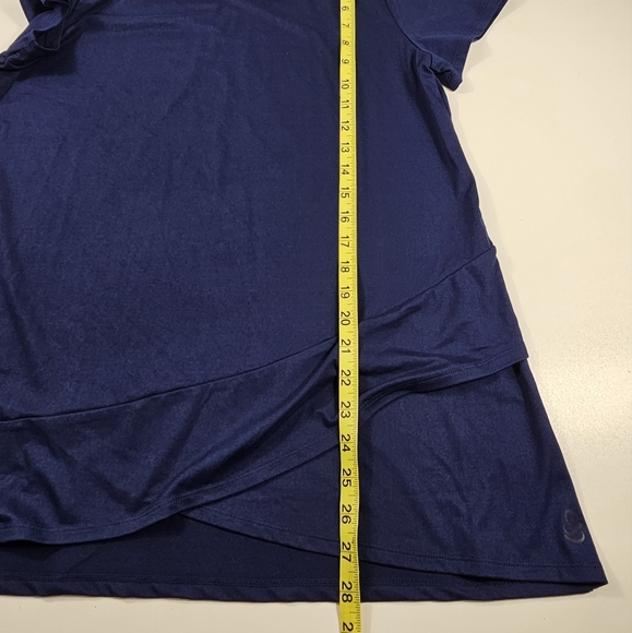 NWOT Cuddl Duds Flexwear Short Sleeve Layered Hem Tee Navy Size Medium M - Picture 6 of 7